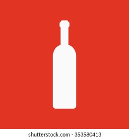 The wine bottle icon. Bottle symbol. Flat Vector illustration