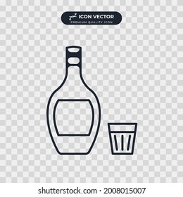 wine bottle icon symbol template for graphic and web design collection logo vector illustration