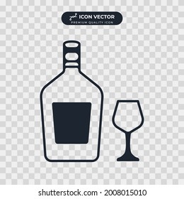 wine bottle icon symbol template for graphic and web design collection logo vector illustration
