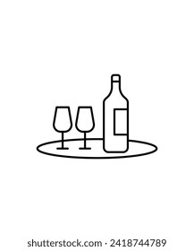 wine bottle icon, vector best line icon.