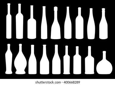 Wine bottle icon vector collection eps 10 vector