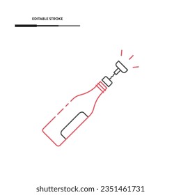 Wine Bottle Icon Vector Design.