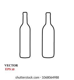 wine bottle icon. vector illustration