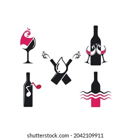 wine bottle  icon vector illustration design template web