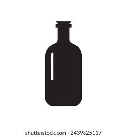 Wine bottle icon. Vector illustration. Isolated on white background.