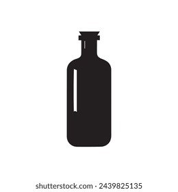 Wine bottle icon. Vector illustration. Isolated on white background.
