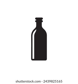 Wine bottle icon. Vector illustration. Isolated on white background.