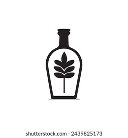 Wine bottle icon. Vector illustration. Isolated on white background.