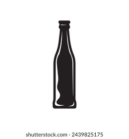 Wine bottle icon. Vector illustration. Isolated on white background.