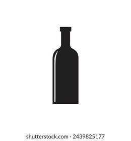 Wine bottle icon. Vector illustration. Isolated on white background.