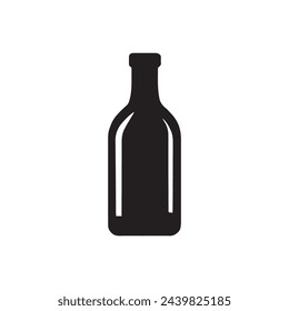 Wine bottle icon. Vector illustration. Isolated on white background.
