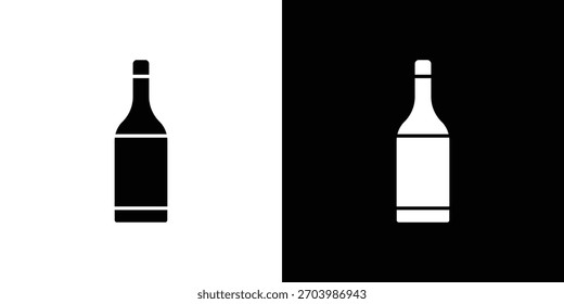 Wine bottle icon. Vector illustration. Flat design.