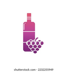wine bottle icon vector image with white background