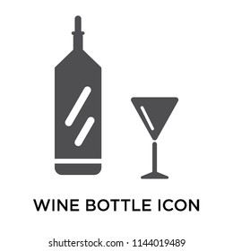 Wine bottle icon vector isolated on white background for your web and mobile app design, Wine bottle logo concept