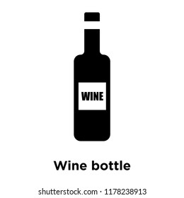 Wine bottle icon vector isolated on white background, logo concept of Wine bottle sign on transparent background, filled black symbol
