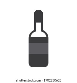 icono de la botella de vino vector sobre fondo blanco. símbolo de botella vino ilustración plantilla color editable