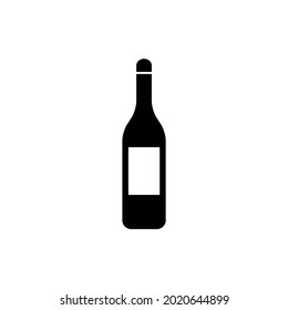 Wine bottle icon vector png isolated on white background.