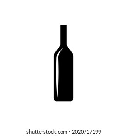 Wine Bottle Icon Vector Png Isolated On White Background.