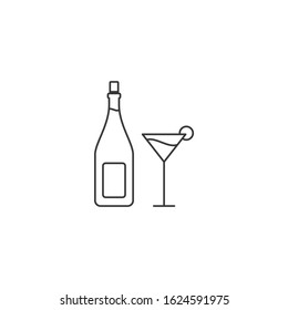 wine bottle Icon vector sign isolated for graphic and web design. wine bottle symbol template color editable on white background.