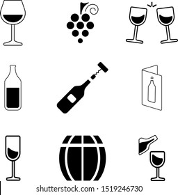 Wine bottle icons . .