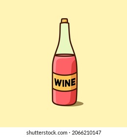 ilustración de botellas de vino cartografía vector editable para icono o decoración