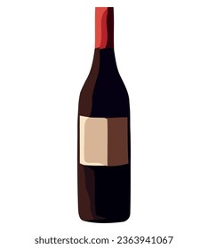 Wine bottle illustration design over white