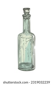 Wine bottle illustration, drink icon isolated