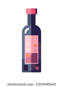 Ilustración de botellas de vino, icono aislado de diseño plano