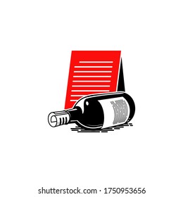 wine bottle illustration logo vector