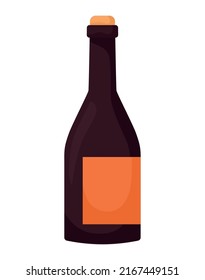 wine bottle illustration over white