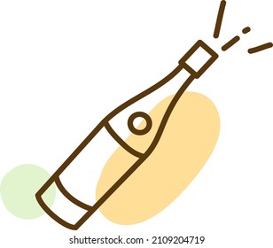 Wine bottle, illustration, vector on a white background.