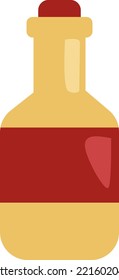 Wine bottle, illustration, vector on a white background.