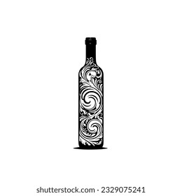Wine bottle illustration for your design: logo, poster