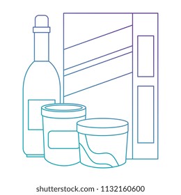 wine bottle and ingredients culinary