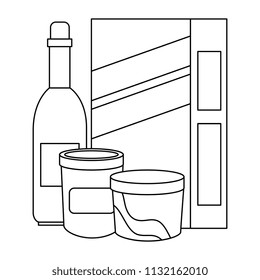 wine bottle and ingredients culinary