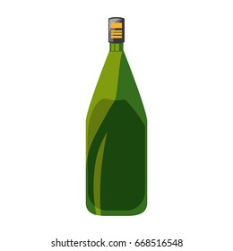 Wine bottle isolated