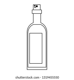 Wine bottle isolated black and white