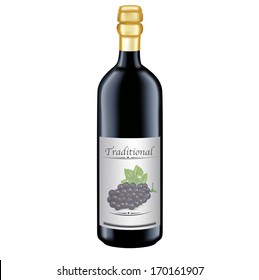 wine bottle isolated on white background