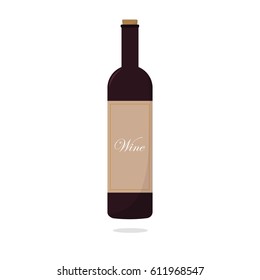 Wine Bottle. Isolated on White Background.