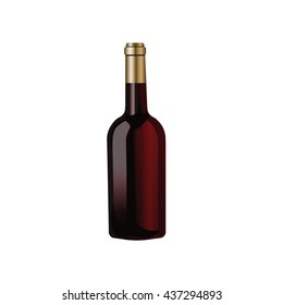 Wine bottle isolated realistic