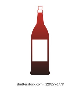 Wine bottle isolated red lines