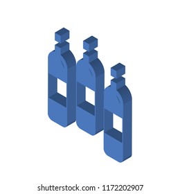 Wine bottle isometric left top view 3D icon
