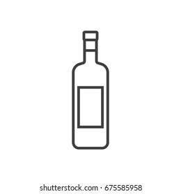 Wine bottle line icon.