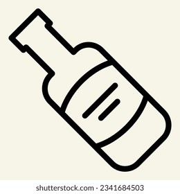 Wine bottle line icon. Alcohol beverage symbol, outline style pictogram on beige background. Merlot or Cabernet Sauvignon sign mobile concept web design. Vector graphics.