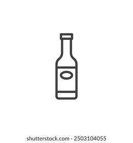 Wine Bottle line icon. linear style sign for mobile concept and web design. Bottle of wine outline vector icon. Symbol, logo illustration. Vector graphics