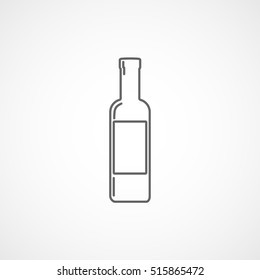 Wine Bottle Line Icon On White Background