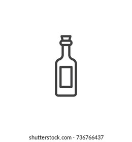 Wine bottle line icon, outline vector sign, linear style pictogram isolated on white. Symbol, logo illustration. Editable stroke