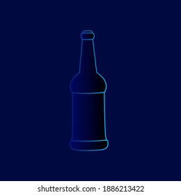 Wine bottle Line. Pop Art logo. Colorful design with dark background. Abstract vector illustration. Isolated black background for t-shirt, poster, clothing, merch, apparel, badge design