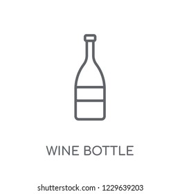 Wine bottle linear icon. Modern outline Wine bottle logo concept on white background from kitchen collection. Suitable for use on web apps, mobile apps and print media.