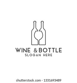 Wine bottle logo design template vector isolated illustration